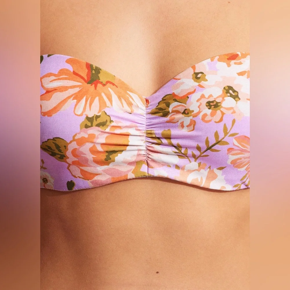Seafolly Paradise Garden Bustier Bandeau - Lilac